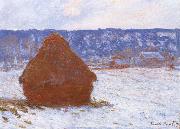 Claude Monet Grainstack in Overcast Weather,Snwo Effect USA oil painting reproduction